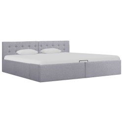 vidaXL Cama hidráulica con almacenaje y LED tela gris claro 180x200 cm 