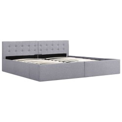 vidaXL Cama hidráulica con almacenaje y LED tela gris claro 180x200 cm 