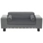 vidaXL Sofá para perros felpa y cuero sintético gris 81x43x31 cm