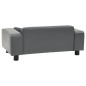 vidaXL Sofá para perros felpa y cuero sintético gris 81x43x31 cm