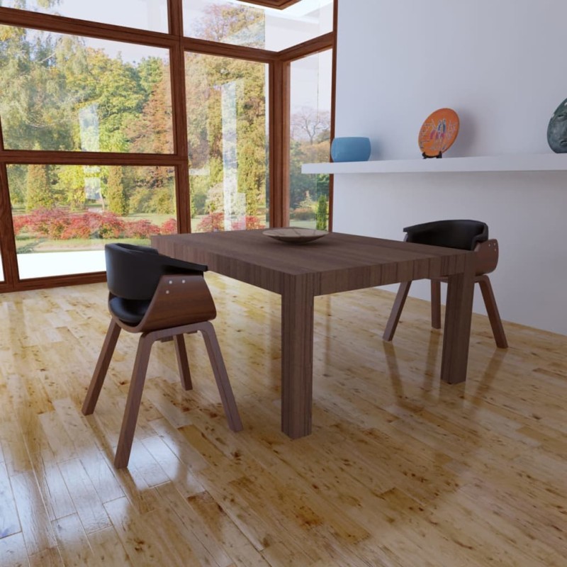vidaXL Sillas de comedor 2 unidades madera curvada y cuero artificial vidaXL Sillas de comedor 2 unidades madera curvada y cuero artificial