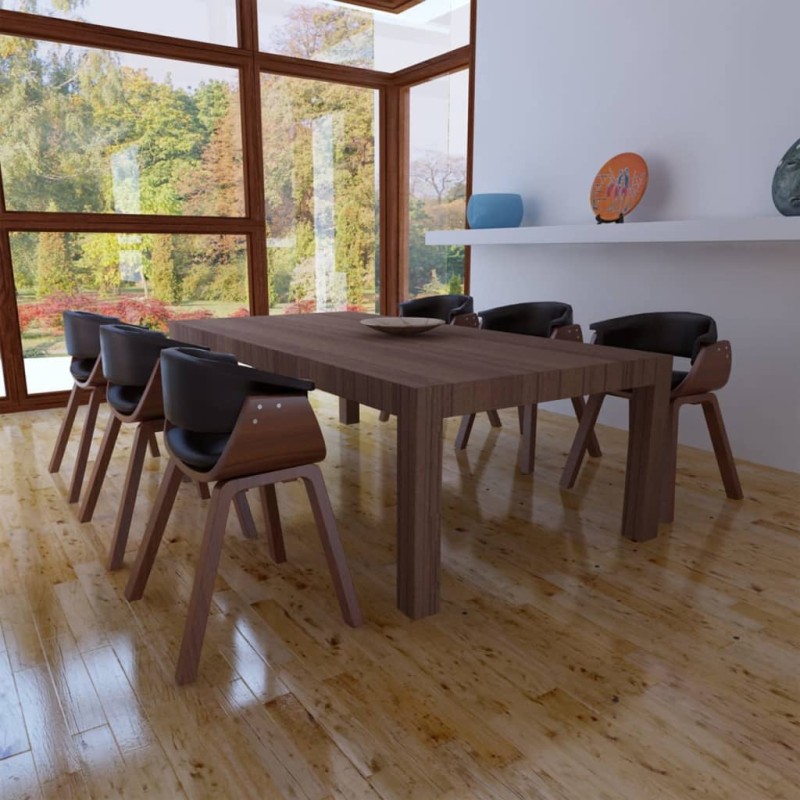 vidaXL Sillas de comedor 6 unidades madera curvada y cuero artificial vidaXL Sillas de comedor 6 unidades madera curvada y cuero artificial