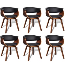 vidaXL Sillas de comedor 6 unidades madera curvada y cuero artificial  