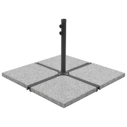 vidaXL Placa de peso para sombrilla 4 uds granito gris cuadrada 100kg