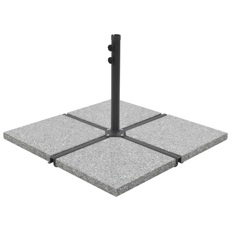 vidaXL Placa de peso para sombrilla 4 uds granito gris cuadrada 100kg vidaXL Placa de peso para sombrilla 4 uds granito gris cuadrada 100kg