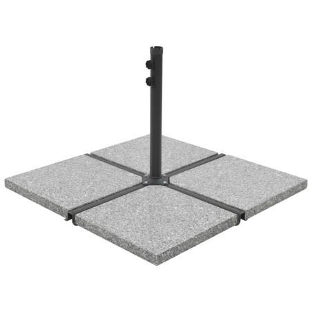 vidaXL Placa de peso para sombrilla 4 uds granito gris cuadrada 100kg