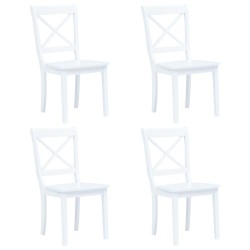 vidaXL Conjunto de comedor 5 piezas madera maciza de caucho blanco