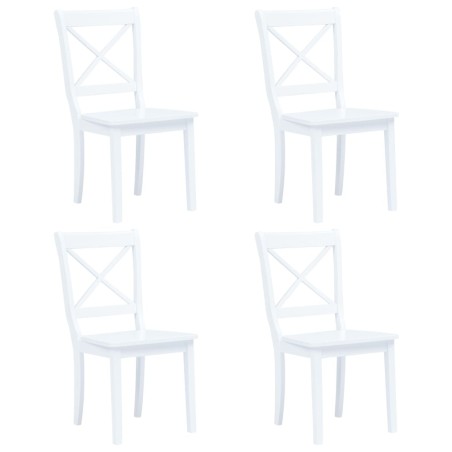 vidaXL Conjunto de comedor 5 piezas madera maciza de caucho blanco