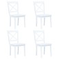 vidaXL Conjunto de comedor 5 piezas madera maciza de caucho blanco vidaXL Conjunto de comedor 5 piezas madera maciza de caucho blanco