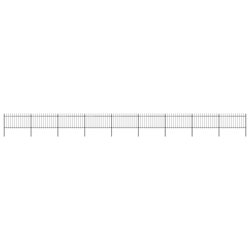 vidaXL Valla de jardín con puntas de lanza acero negro 15,3x1 m vidaXL Valla de jardín con puntas de lanza acero negro 15,3x1 m