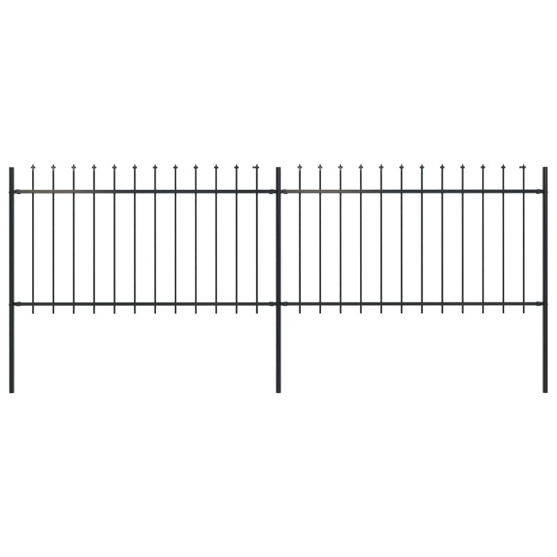 vidaXL Valla de jardín con puntas de lanza acero negro 3,4x1 m vidaXL Valla de jardín con puntas de lanza acero negro 3,4x1 m