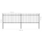 vidaXL Valla de jardín con puntas de lanza acero negro 3,4x1 m vidaXL Valla de jardín con puntas de lanza acero negro 3,4x1 m