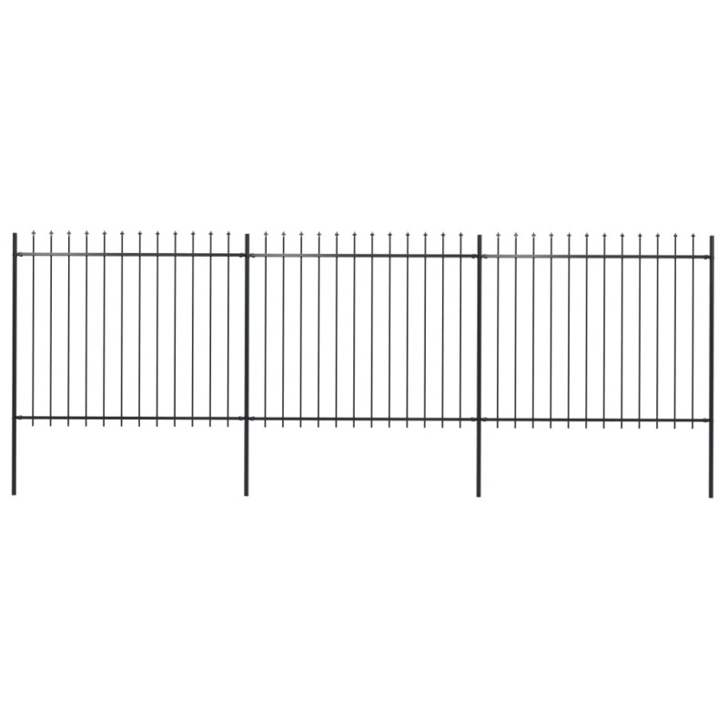 vidaXL Valla de jardín con puntas de lanza acero negro 5,1x1,5 m vidaXL Valla de jardín con puntas de lanza acero negro 5,1x1,5 m