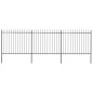 vidaXL Valla de jardín con puntas de lanza acero negro 5,1x1,5 m vidaXL Valla de jardín con puntas de lanza acero negro 5,1x1,5 m