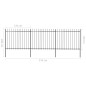 vidaXL Valla de jardín con puntas de lanza acero negro 5,1x1,5 m vidaXL Valla de jardín con puntas de lanza acero negro 5,1x1,5 m
