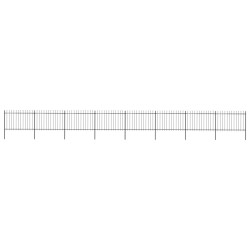 vidaXL Valla de jardín con puntas de lanza acero negro 13,6x1,2 m 