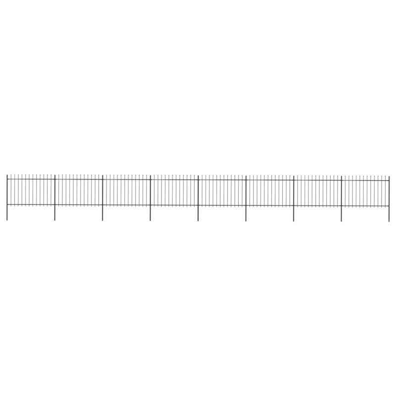 vidaXL Valla de jardín con puntas de lanza acero negro 13,6x1,2 m vidaXL Valla de jardín con puntas de lanza acero negro 13,6x1,2 m