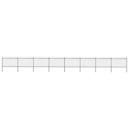 vidaXL Valla de jardín con puntas de lanza acero negro 13,6x1,2 m 