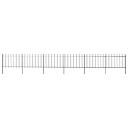 vidaXL Valla de jardín con puntas de lanza acero negro 10,2x1,2 m