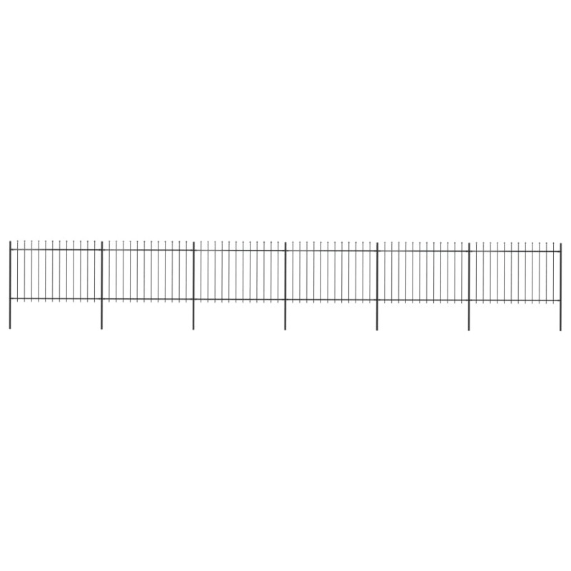 vidaXL Valla de jardín con puntas de lanza acero negro 10,2x1,2 m vidaXL Valla de jardín con puntas de lanza acero negro 10,2x1,2 m