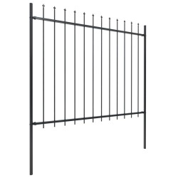 vidaXL Valla de jardín con puntas de lanza acero negro 8,5x1,5 m