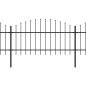 vidaXL Valla de jardín con puntas de lanza acero negro (1-1,25)x3,4 m