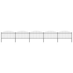 vidaXL Valla de jardín con puntas de lanza acero negro (1,25-1,5)x8,5m
