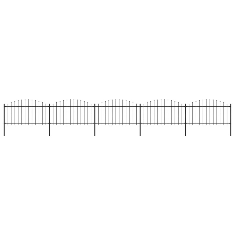 vidaXL Valla de jardín con puntas de lanza acero negro (1,25-1,5)x8,5m vidaXL Valla de jardín con puntas de lanza acero negro (1,25-1,5)x8,5m