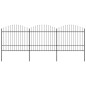 vidaXL Valla de jardín con puntas de lanza acero negro (1,5-1,75)x5,1m vidaXL Valla de jardín con puntas de lanza acero negro (1,5-1,75)x5,1m
