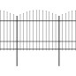 vidaXL Valla de jardín con puntas de lanza acero negro (1,5-1,75)x8,5m