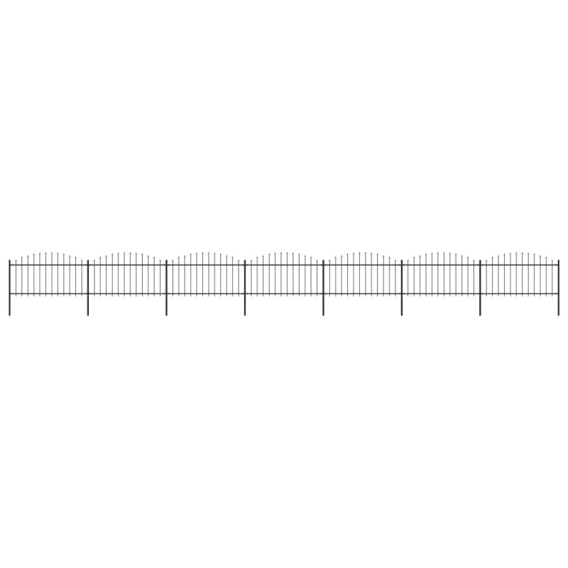 vidaXL Valla de jardín con punta de lanza acero negro (1,25-1,5)x11,9m vidaXL Valla de jardín con punta de lanza acero negro (1,25-1,5)x11,9m