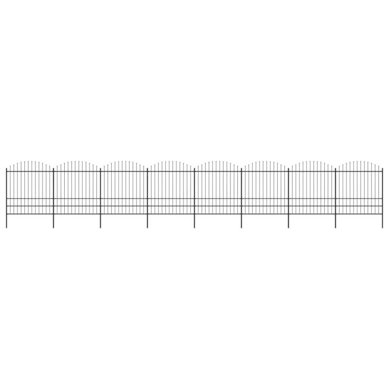 vidaXL Valla de jardín con puntas de lanza acero negro (1,75-2)x13,6 m vidaXL Valla de jardín con puntas de lanza acero negro (1,75-2)x13,6 m