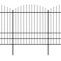 vidaXL Valla de jardín con puntas de lanza acero negro (1,75-2)x13,6 m vidaXL Valla de jardín con puntas de lanza acero negro (1,75-2)x13,6 m