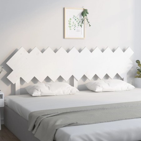 vidaXL Cabecero de cama madera maciza de pino blanco 196x3x80,5 cm