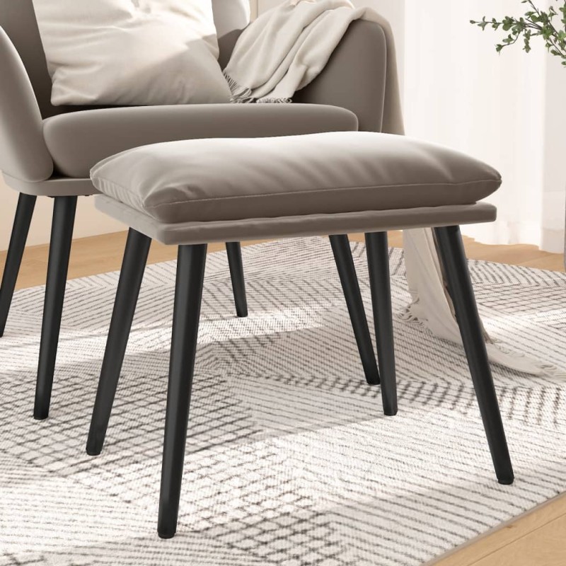 vidaXL Reposapiés de terciopelo gris claro 45x29,5x35 cm vidaXL Reposapiés de terciopelo gris claro 45x29,5x35 cm