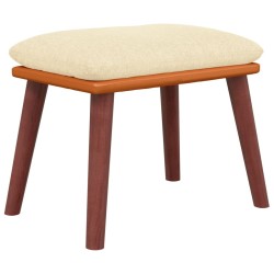 vidaXL Reposapiés tela y cuero sintético color crema 45x29,5x35 cm