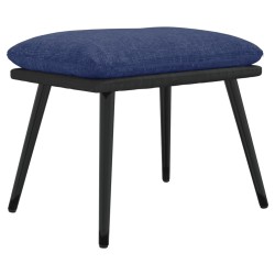 vidaXL Reposapiés tela y cuero sintético azul 45x29,5x35 cm