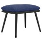 vidaXL Reposapiés tela y cuero sintético azul 45x29,5x35 cm vidaXL Reposapiés tela y cuero sintético azul 45x29,5x35 cm