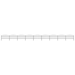 vidaXL Valla de jardín con puntas de lanza acero negro (1-1,25)x15,3 m