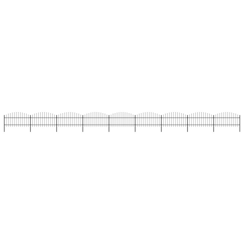 vidaXL Valla de jardín con puntas de lanza acero negro (1-1,25)x15,3 m vidaXL Valla de jardín con puntas de lanza acero negro (1-1,25)x15,3 m