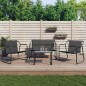 vidaXL Juego muebles de jardín 4 pzas y cojines acero gris antracita vidaXL Juego muebles de jardín 4 pzas y cojines acero gris antracita