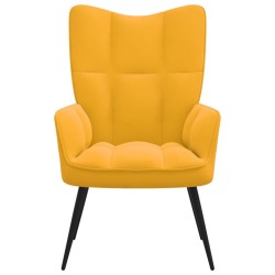 vidaXL Silla de relajación de terciopelo amarillo mostaza