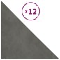 vidaXL Paneles de pared 12 uds terciopelo gris oscuro 30x30 cm 0,54 m²