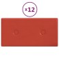 vidaXL Paneles de pared 12 uds cuero sintético rojo 30x15 cm 0,54 m² vidaXL Paneles de pared 12 uds cuero sintético rojo 30x15 cm 0,54 m²