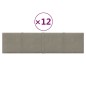 vidaXL Paneles de pared 12 uds terciopelo gris claro 60x15 cm 1,08 m²