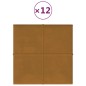 vidaXL Paneles de pared 12 uds terciopelo marrón 30x30 cm 1,08 m² vidaXL Paneles de pared 12 uds terciopelo marrón 30x30 cm 1,08 m²