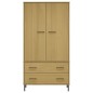 vidaXL Armario patas de metal OSLO madera maciza marrón 90x55x172,5 cm vidaXL Armario patas de metal OSLO madera maciza marrón 90x55x172,5 cm