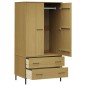 vidaXL Armario patas de metal OSLO madera maciza marrón 90x55x172,5 cm vidaXL Armario patas de metal OSLO madera maciza marrón 90x55x172,5 cm