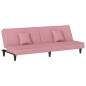 vidaXL Sofá cama terciopelo rosa vidaXL Sofá cama terciopelo rosa