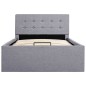 vidaXL Cama canapé hidráulica con almacenaje tela gris claro 90x200cm vidaXL Cama canapé hidráulica con almacenaje tela gris claro 90x200cm